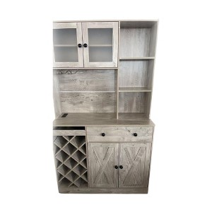 71" Tall Pantry Cabinet, Coffee Bar Storage Cabinet with Charging Station, Tall Kitchen Hutch Freestanding Storage Cabinet with Wine Rack, Drawer - 1 of 1