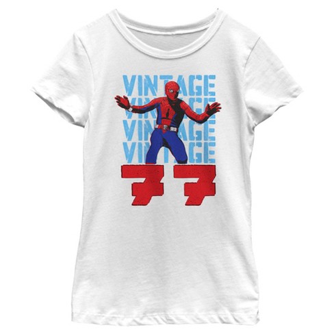 Girl s Spider man Beyond Amazing Vintage 77 T shirt White