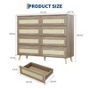 Rattan 6/7/8 Drawer Dresser for Bedroom, Large Double Dresser Wooden Chest of Drawers with Deep Drawers & Wide Top - 2 of 4