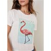 VENUS Womens Plus Flamingo Graphic Tee  -  1X, Off White - 4 of 4