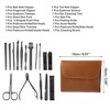 Unique Bargains Manicure Set with PU Leather Case Personal Care Tool Kits Stainless Steel Pedicure Set Black 16pcs - image 2 of 3