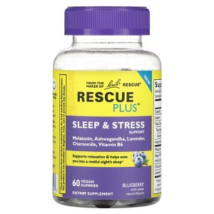 Bach Rescue Plus, Sleep & Stress Support, Blueberry, 60 Vegan Gummies - 1 of 4