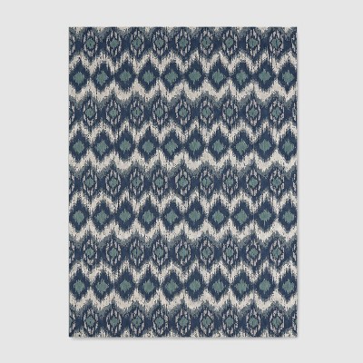 5' x 7' Ikat Cool Outdoor Rug Blue - Threshold™