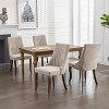 CAVINAS High Back Dining Chairs with Rayon Cloth Flocking Upholstery & Solid Wood Legs, Set of 2, Upholstered Side Chairs - 3 of 4