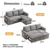 Dyonery 2 in 1 Pull Out Couch with Reversible Storage Chaise for Room 81"Sectional L-Shaped Couch Sofa Sleeper with Side Pockets,Tool-Free Assembly - 2 of 4