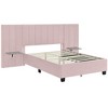 Okak Size Velvet Platform Bed Frame Upholstered Modern Bed with Big Headboard Noise-Free No Springs Required Easy to Assemble - 4 of 4