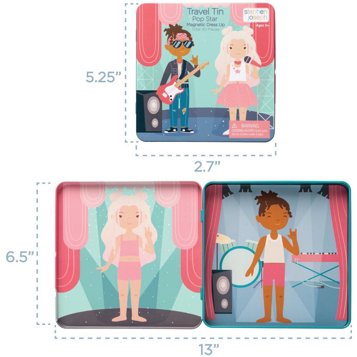 Stephen Joseph Gifts Kids Travel Tin Magnetic Dress Up - thumbnail 4