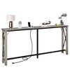 73.2" Farmhouse Console Table,Narrow Long Sofa Table with Charging Station - 4 of 4