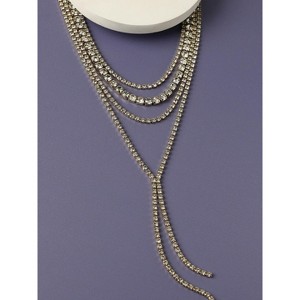 SOHI Women's Crystal Silver Equilibrium Jewel Necklace - 1 of 4