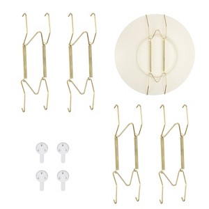 Unique Bargains Stainless Steel Invisible Wall U-shaped Plate Hangers with Traceless Nail 4 Pcs - 1 of 4