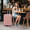 Gulches 20"/24"/28" 3 pcs/set in ABS Spinner Wheel Luggage, Carry on Suitcase, Matching Color, TSA Combination Lock (Light Pink) - 3 of 4