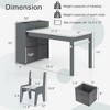 Costway Kids Art Table & Chairs Set with Paper Roll Wooden Craft Study Desk Active Play Gray/Natural - 3 of 4