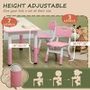 KTMBDW Kids Table and 4 Chairs Set, Height Adjustable Toddler Desk and Chair Set, Classroom/Daycare, Children Multi-Activity Table for Ages 2-8, Pink - 4 of 4
