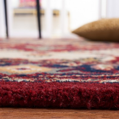 Elegant Heritage Hand-Tufted Wool Runner Rug in Rich Red