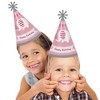 Big Dot of Happiness Pink Elephant - Cone Happy Birthday Party Hats for Kids and Adults - Set of 8 (Standard Size) - 2 of 4