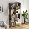4 Tier Bookshelf, Modern Bookcase For CDs Books Movies, Asymmetrical Book Storage Organizer Space-Saving For Living Room Bedroom Office Kitchen - 3 of 4
