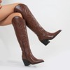 Berness Women's Anniston Embossed Stitching Western Knee-High Boots - 3 of 4