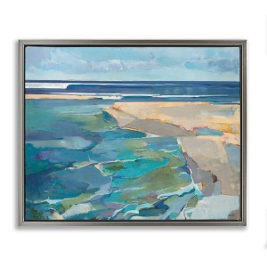 Stupell Industries Abstract Beach Tide Landscape Floating Frame Canvas Art - 1 of 4