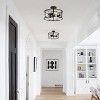Dewdrop Industrial 4-Light Semi Flush Mount Ceiling Light, Black Metal Cage Fixture for Hallway or Kitchen - 4 of 4