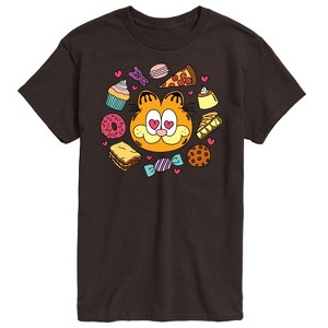 Men's - Garfield - Garfield Hearts Food Short Sleeve Graphic T-Shirt - 1 of 4