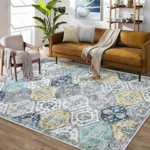 48×93 “Paper balloons” ViNTAGE RUG Garvee Vintage Area Rug, Washable Non-Slip Low-Pile Rug for Living