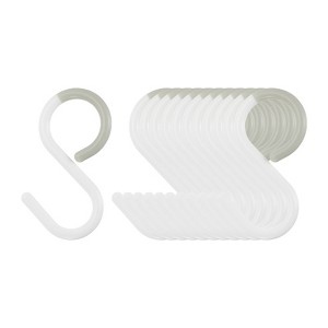 Unique Bargains Plastic Kitchen Closet Bathroom S Shaped Hooks and Hangers 2.4 Inch - 1 of 4