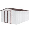 Metal Metal garden sheds outdoor storage sheds white+coffee White As shown - 4 of 4