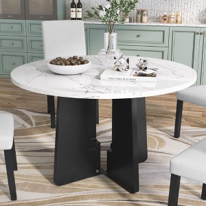 Sapphtopaz Round Dining Table Kitchen Table 43.25" Modern Minimalist Wooden Dining Table for Dining Room - 1 of 4