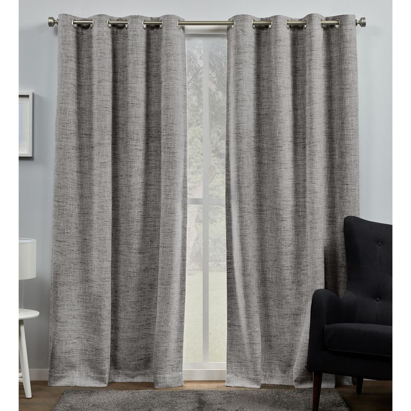 Exclusive Home Burke 100% Blackout Grommet Top Curtain Panel Pair, 1 of 5