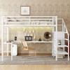 Okak Loft Bed with L-Shaped Desk ,Space-Saving Metal Loft Beds with LED Lights,High Loft Bed with Wardrobe for Kids,Teens,Adults - 2 of 4