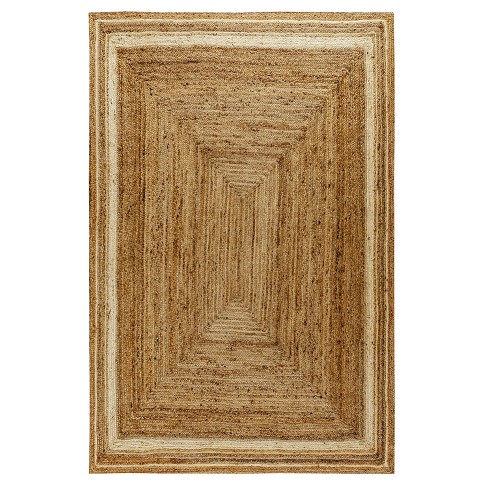 Masada Rugs Braided Design Natural Jute Area Rug (8 Feet x 10 Feet)