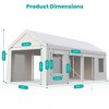 COZONY Heavy Duty Carport with 6 Doors 4 Windows, Portable Garage for 2 Cars with Reinforced Steel Frame - 4 of 4