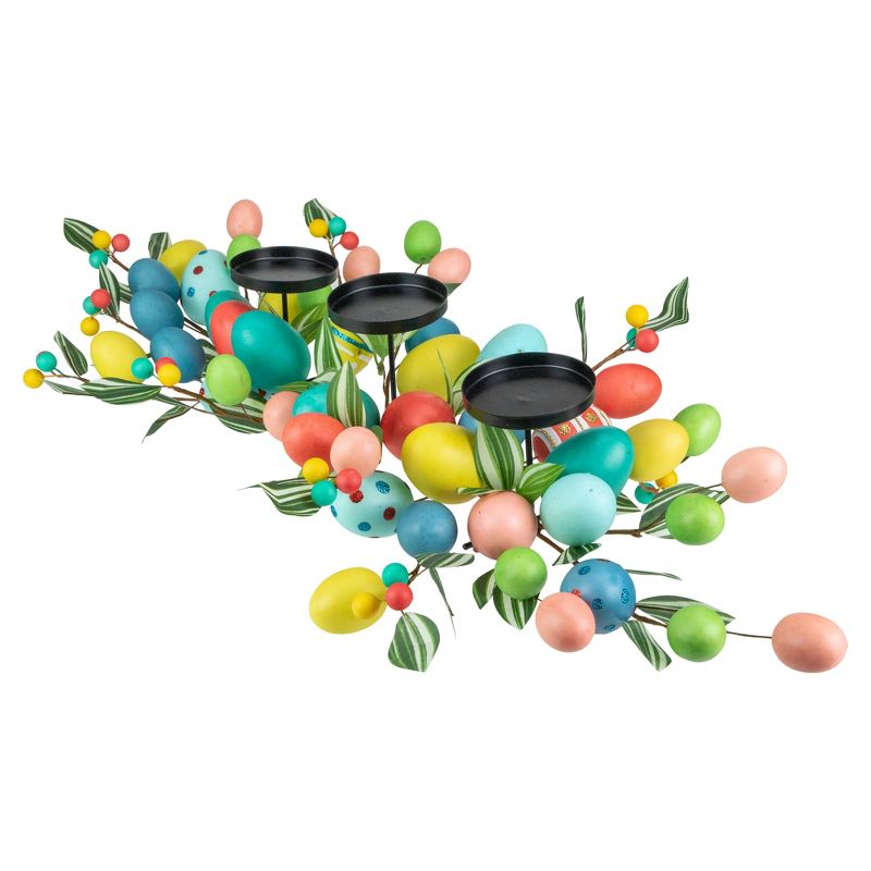 Northlight 32" Colorful Easter Egg Pillar Candle Holder Centerpiece, 4 of 7