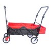YONWAY All-Terrain Folding Collapsible Utility Wagon,with Push Bar Portable Heavy Duty 150 Lbs Capacity Cart Buggy for Beach,Garden,Park,Red - 4 of 4