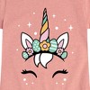 Girls' - Instant Message - Pastel Easter Unicorn Fitted Short Sleeve Graphic T-Shirt - 2 of 4