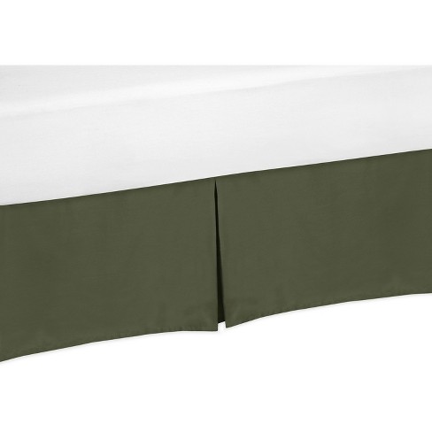 Sweet Jojo Designs Dust Ruffle Queen Bed Skirt Woodland Camo Solid Dark Green