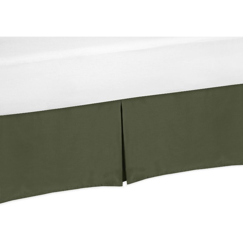 Sweet Jojo Designs Dust Ruffle Queen Bed Skirt Woodland Camo Solid Dark Green, 1 of 5