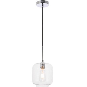 Elegant Lighting Collier 1 light Chrome and Clear glass pendant - 1 of 4