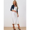 INSPIRE CHIC Women's Semi Sheer Open Front Elegant 3/4 Sleeves Mesh Bolero Shrug - 3 of 4