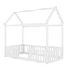 Twin/Full Size Wood House Bed with Fence and Door 4N - ModernLuxe - 4 of 4