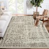 Washable Vintage Floral Distressed Rug Non Slip Low Pile Rug Soft Throw Floor Cover Foldable Indoor Carpet for Living Room Bedroom Playroom Nursery - 3 of 4