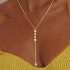Gold Necklaces for Women, Dainty 14k Gold Plated Y-Shaped Body Chain Choker Long Necklace Non Tarnish, Layered Necklaces Set Jewelry - 2 of 4
