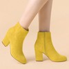 Allegra K Women's Round Toe Side Zip Chunky Heel Ankle Boots - 2 of 4