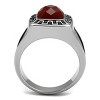 Slickblue Agate Solitaire Ring, Stainless Steel, Men’s Fashion Ring, High Polished, Red Siam, Sizes 8-10 - 3 of 4