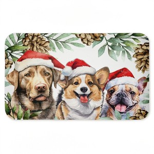 Stupell Industries Three Christmas Hat Dogs Printed Anti-Fatigue Floor Mat, design by Kim Allen, 30"x18" - 1 of 4
