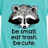Girls' - Instant Message - Small Trash Cute Raccoon Fitted Short Sleeve Graphic T-Shirt - 2 of 4