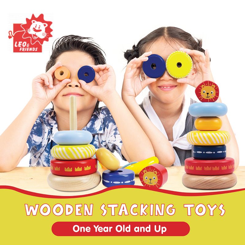 Leo & Friends Leo Stacking Toddler Ring Tower, 3 of 8