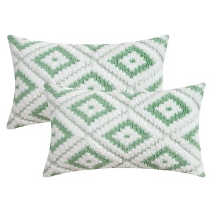REGALWOVEN Geometric Pattern Soft Short Plush Decorative Throw Pillow Covers for Sofa Bedroom Living Room 2 Pcs - 1 of 4