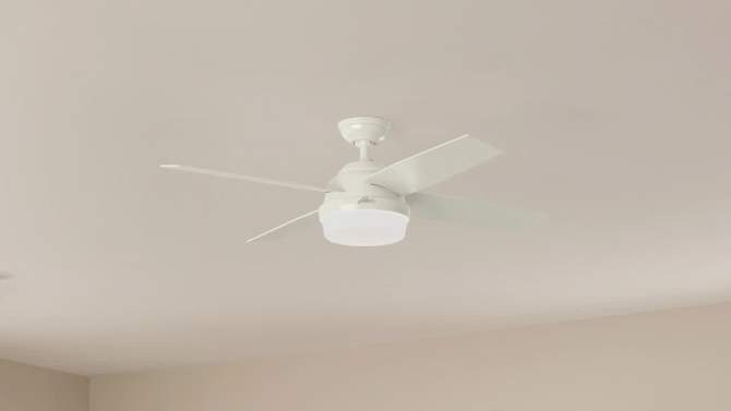 52" Dempsey Damp Rated Ceiling Fan with Remote (Includes LED Light Bulb) - Hunter Fan, 2 of 17, play video