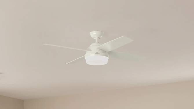 52" Dempsey Damp Rated Ceiling Fan with Remote (Includes LED Light Bulb) - Hunter Fan, 2 of 12, play video